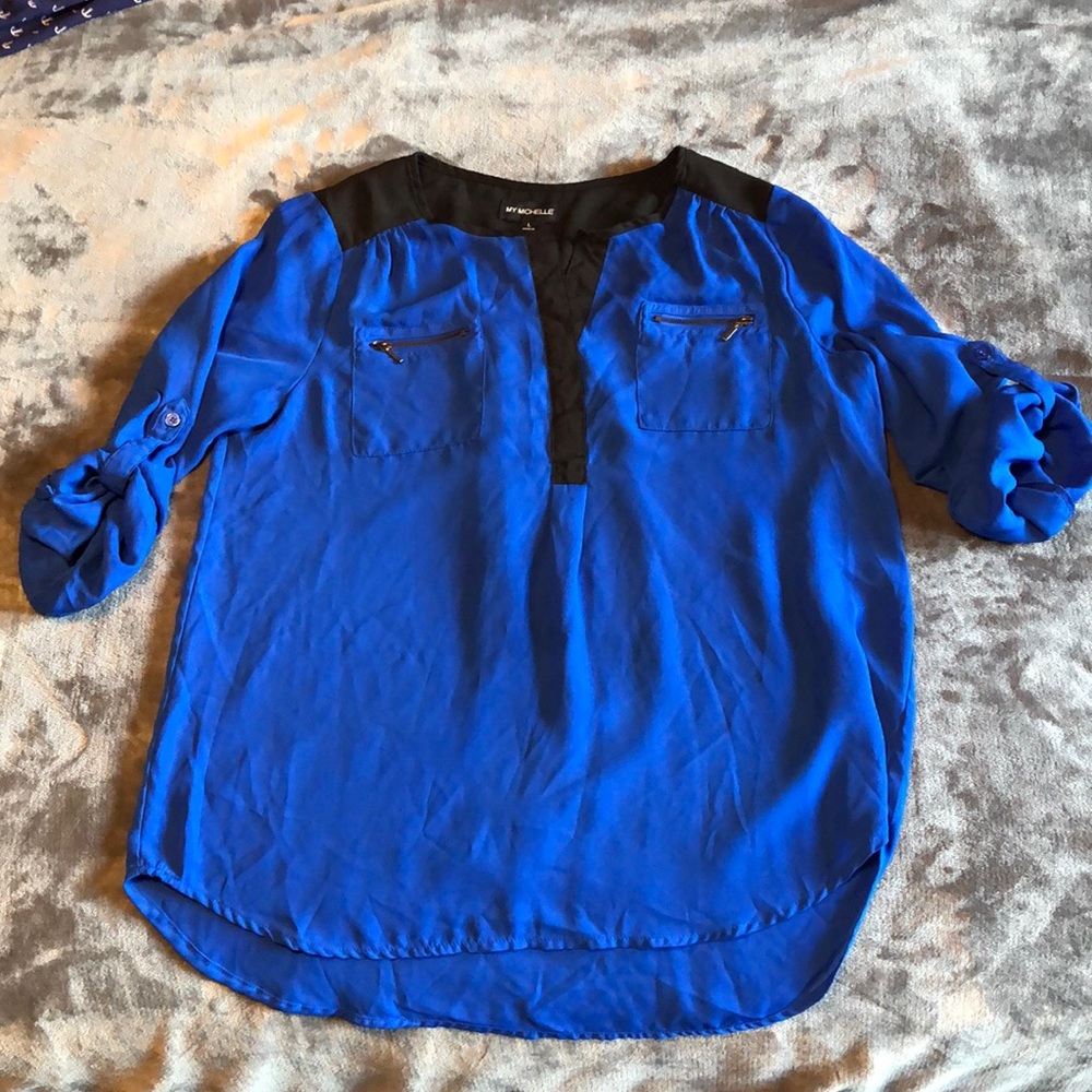 My Michelle Blue dress blouse